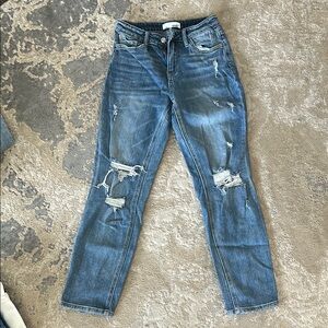 VERVET BY FLYING MONKEY Blue Skinny Distressed Jeans